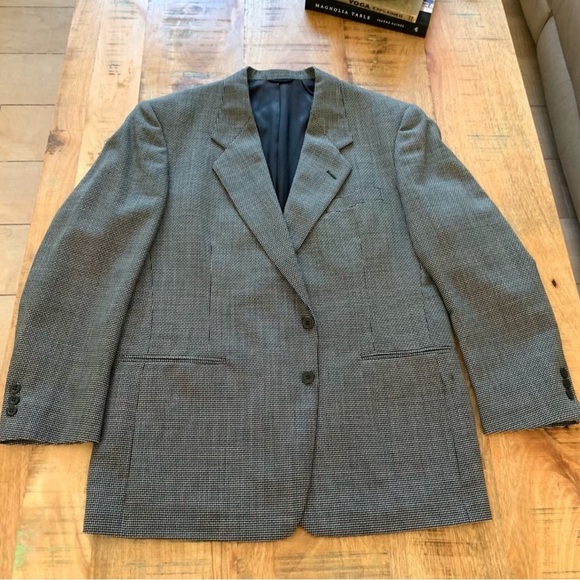 Riserva Luciano Franzoni Italy Wool Herringbone Notch Lapel Blazer Size 42R - Picture 3 of 16